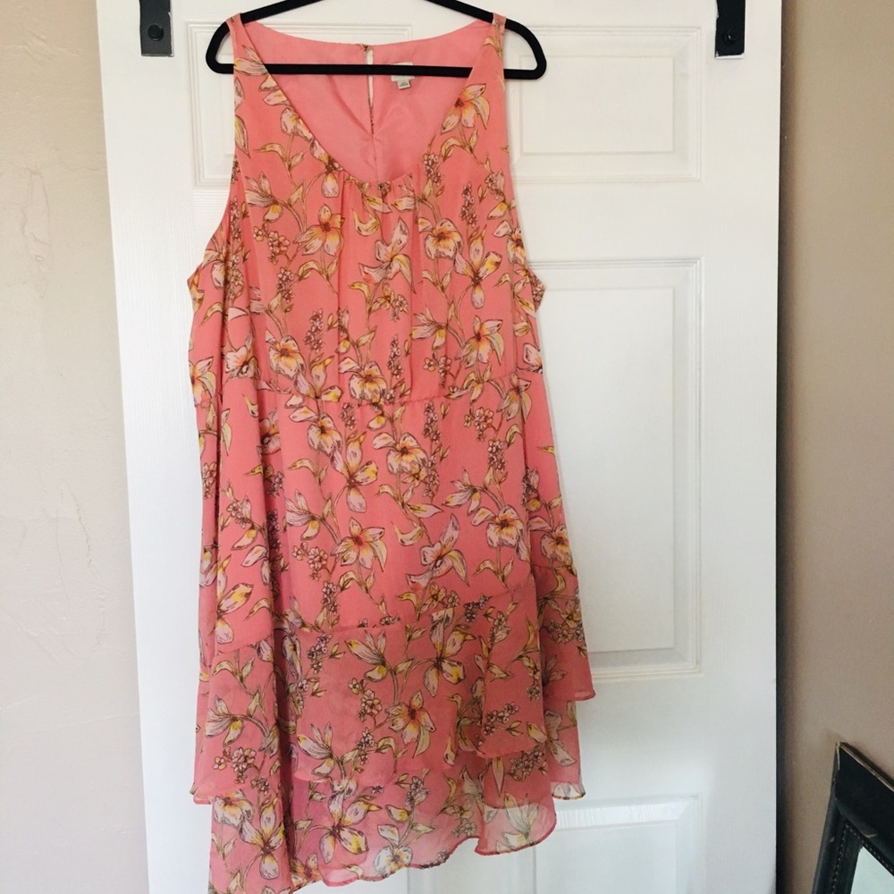 Like New Plus Size Dress - Pink/coral sleeveless